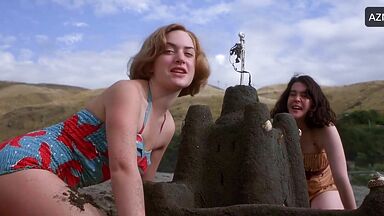 Melanie Lynskey and Kate Winslet having fun in the lake of love