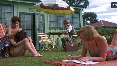 Melanie Lynskey and Kate Winslet having fun in the lake of love