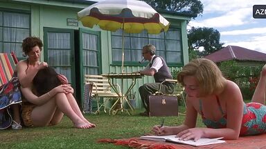 Melanie Lynskey and Kate Winslet having fun in the lake of love