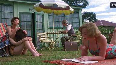 Melanie Lynskey and Kate Winslet having fun in the lake of love