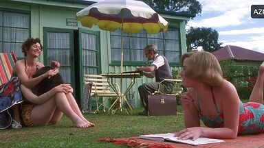 Melanie Lynskey and Kate Winslet having fun in the lake of love