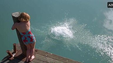Melanie Lynskey and Kate Winslet having fun in the lake of love