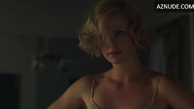 Charlize Theron french kissing a stranger