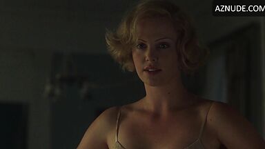 Charlize Theron french kissing a stranger