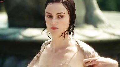 Keira Knightley emerges from a well wet