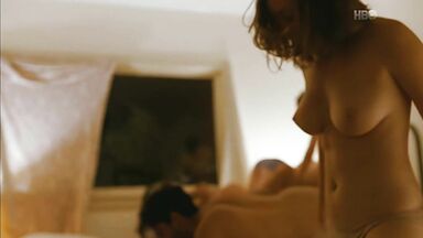 Showing her boobs