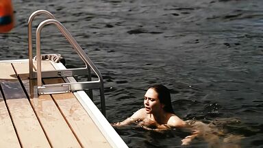 Naked from water
