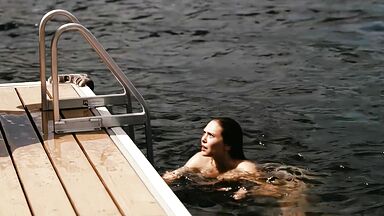 Naked from water