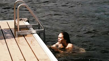 Naked from water