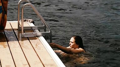Naked from water