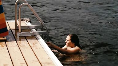 Naked from water