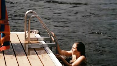 Naked from water