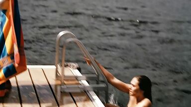 Naked from water
