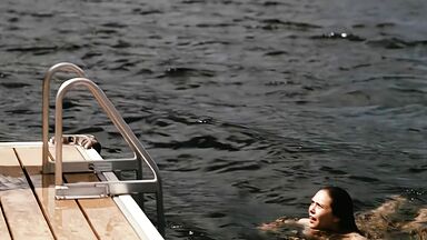 Naked from water