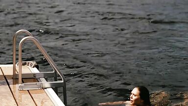 Naked from water