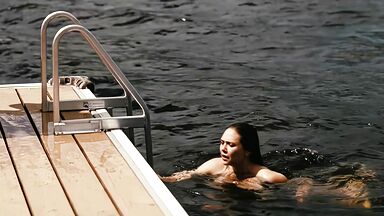 Naked from water