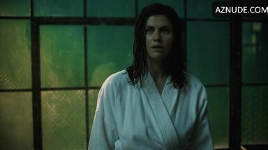 Alexandra Daddario robe scene